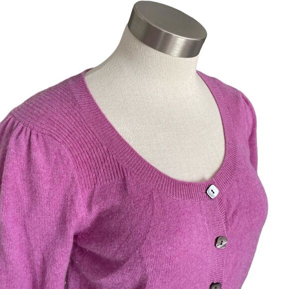 M&S Autograph Womens Cashmere Sweater Cardigan Orchid Purple Sz. M UK 12 - Picture 2 of 9